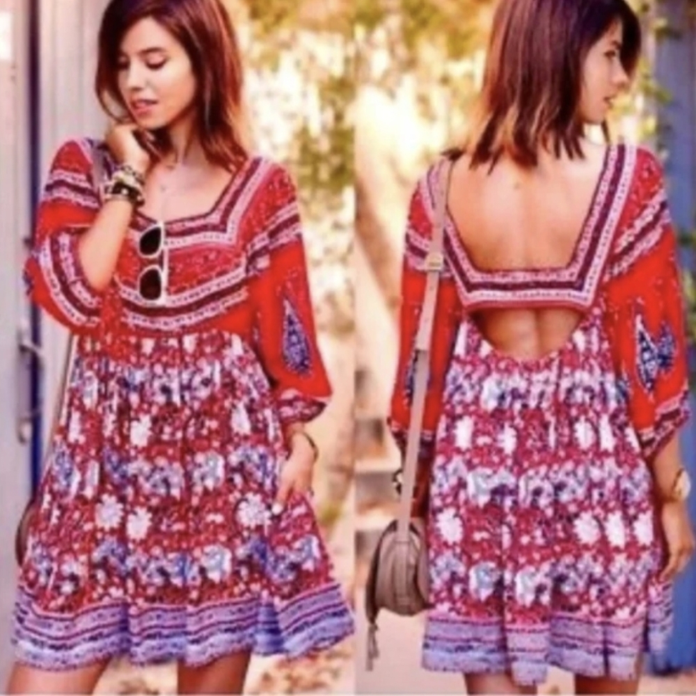 Midsummer's Dream Dress by Free People, specifically in the "Poppy Combo" Small
